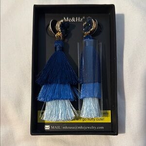 Blue Ombre Tassel Earrings